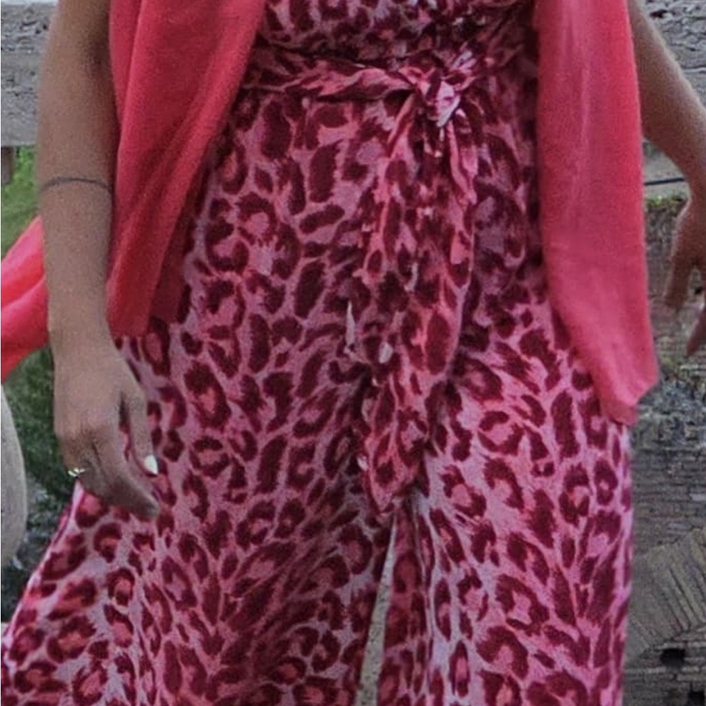 Kate Spade Red Leopard Print Jumpsuit